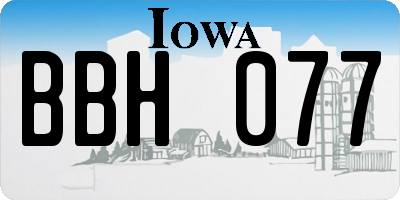 IA license plate BBH077