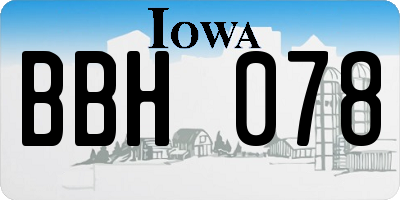 IA license plate BBH078