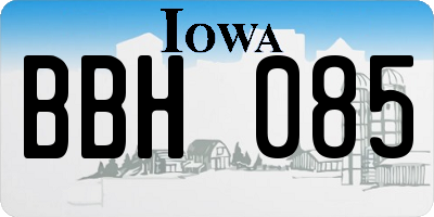 IA license plate BBH085