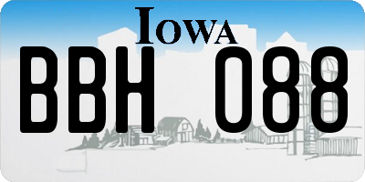 IA license plate BBH088