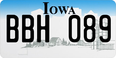 IA license plate BBH089