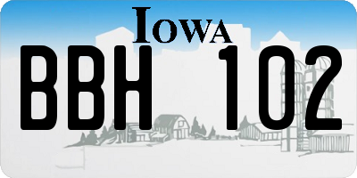 IA license plate BBH102