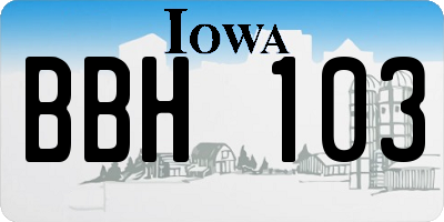 IA license plate BBH103