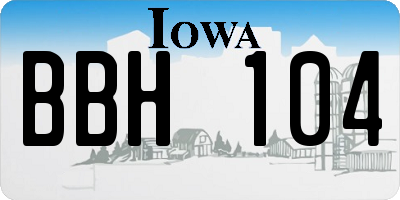 IA license plate BBH104