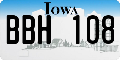 IA license plate BBH108