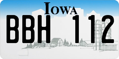 IA license plate BBH112