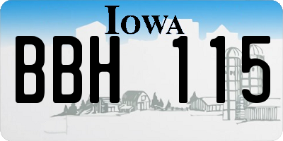 IA license plate BBH115