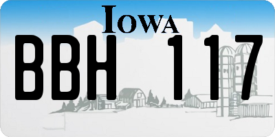 IA license plate BBH117