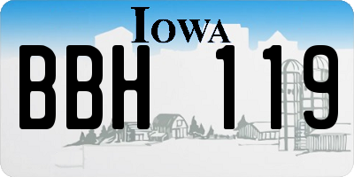 IA license plate BBH119