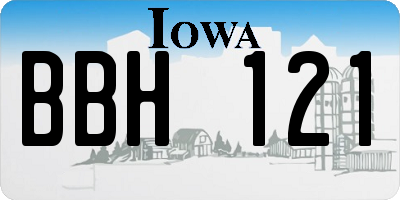 IA license plate BBH121