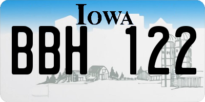 IA license plate BBH122