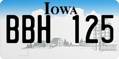 IA license plate BBH125