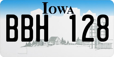 IA license plate BBH128