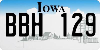 IA license plate BBH129