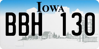 IA license plate BBH130