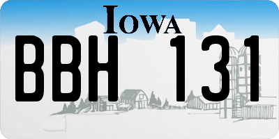 IA license plate BBH131