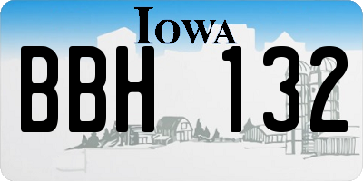 IA license plate BBH132