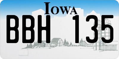IA license plate BBH135