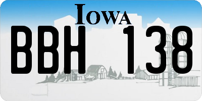 IA license plate BBH138