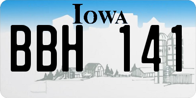 IA license plate BBH141