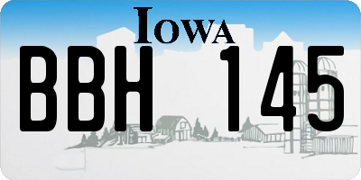IA license plate BBH145