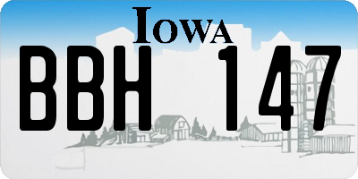 IA license plate BBH147