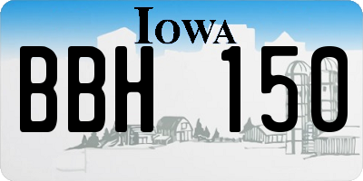 IA license plate BBH150