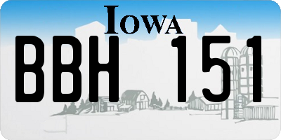 IA license plate BBH151