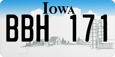 IA license plate BBH171