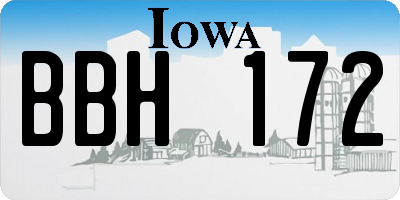 IA license plate BBH172
