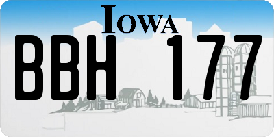 IA license plate BBH177