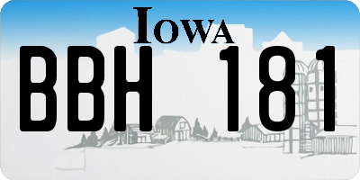 IA license plate BBH181