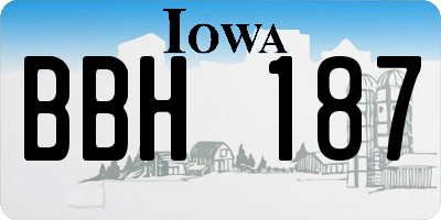 IA license plate BBH187