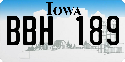 IA license plate BBH189