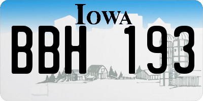 IA license plate BBH193