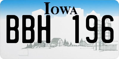 IA license plate BBH196