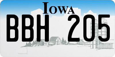 IA license plate BBH205
