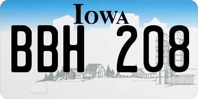 IA license plate BBH208