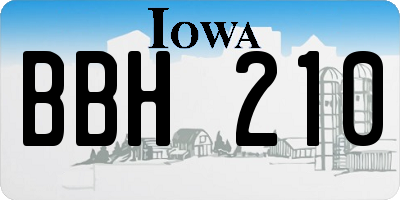 IA license plate BBH210