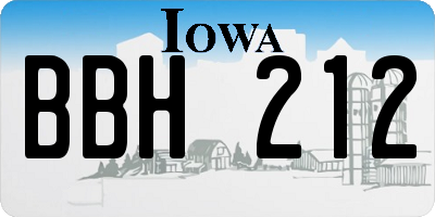 IA license plate BBH212