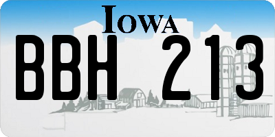 IA license plate BBH213