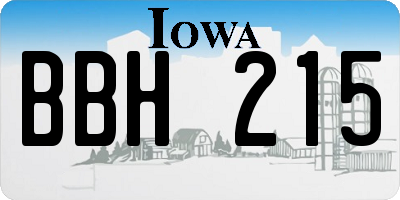 IA license plate BBH215