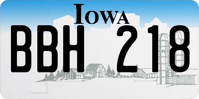 IA license plate BBH218