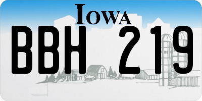 IA license plate BBH219