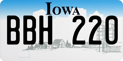 IA license plate BBH220