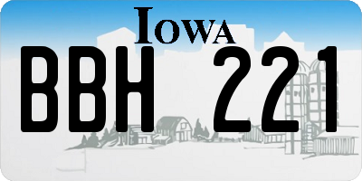 IA license plate BBH221