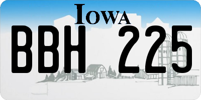 IA license plate BBH225