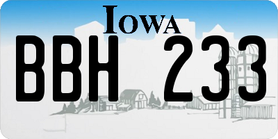 IA license plate BBH233