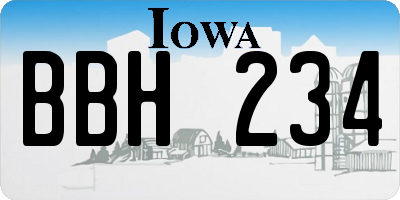 IA license plate BBH234