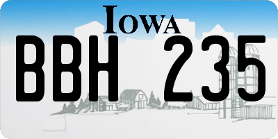IA license plate BBH235